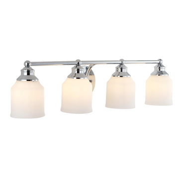 Lydia Iron/Frosted Glass Farmhouse Cottage LED Vanity Light